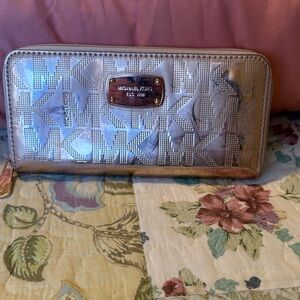 Michael Kors Metallic Gold Zip-Around Wallet